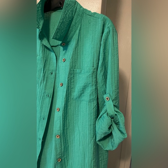 Classic Shirtdress - Kelly Clover Green NEW! Sz L 💚 - Picture 2 of 8
